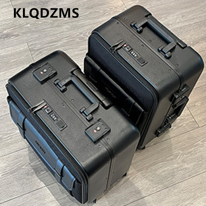 Spinner Wheel Rolling Suitcase 20 Inch - กระเป๋าเดินทางผ้าอ๊อกซ์ฟอร์ด KLQDZMS แบบเปิดด้านหน้า กระเป๋าเดินทางแบบมีล้อ ขนาด 18