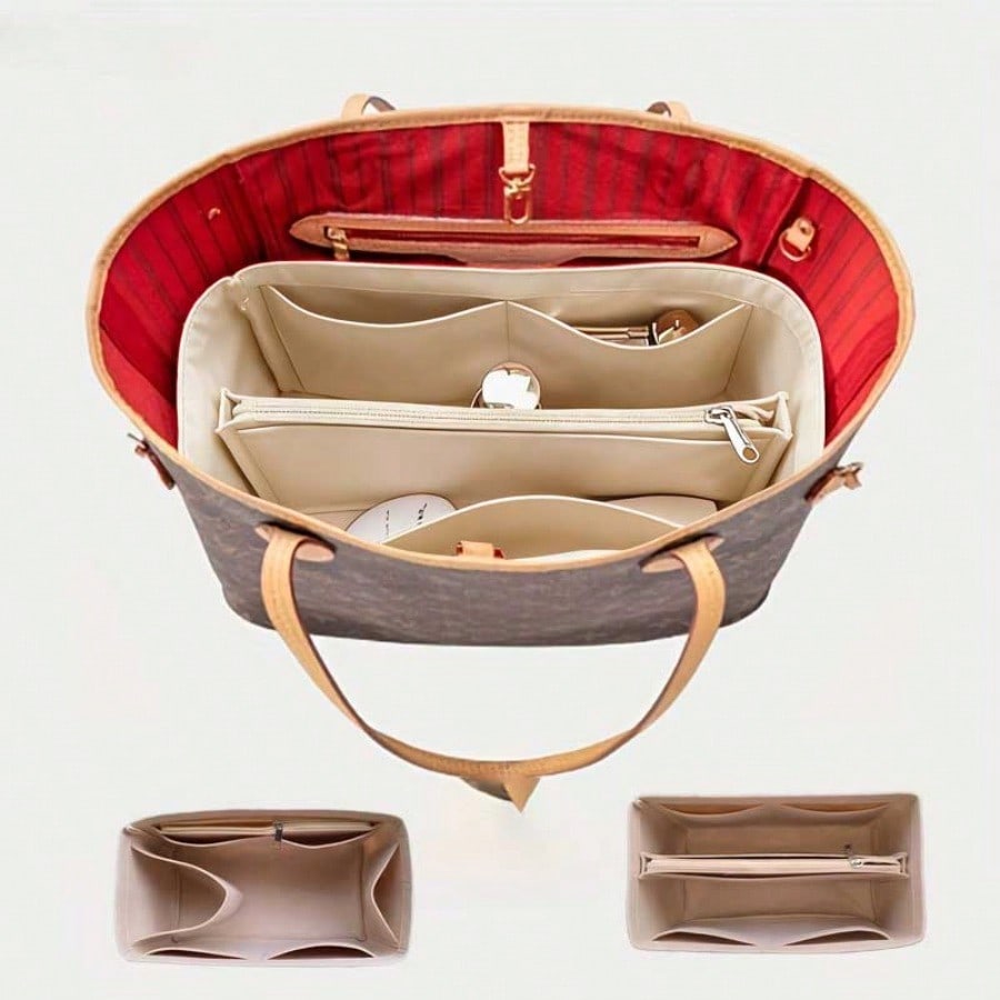 Cosmetic Bags - กระเป๋าจัดระเบียบแบบมีช่องใส่ของด้านใน, กระเป๋าเครื่องสำอางแบบมีหลายช่อง, กระเป๋าใส่ของแบบพกพาสำหรับกระเป๋าถือ