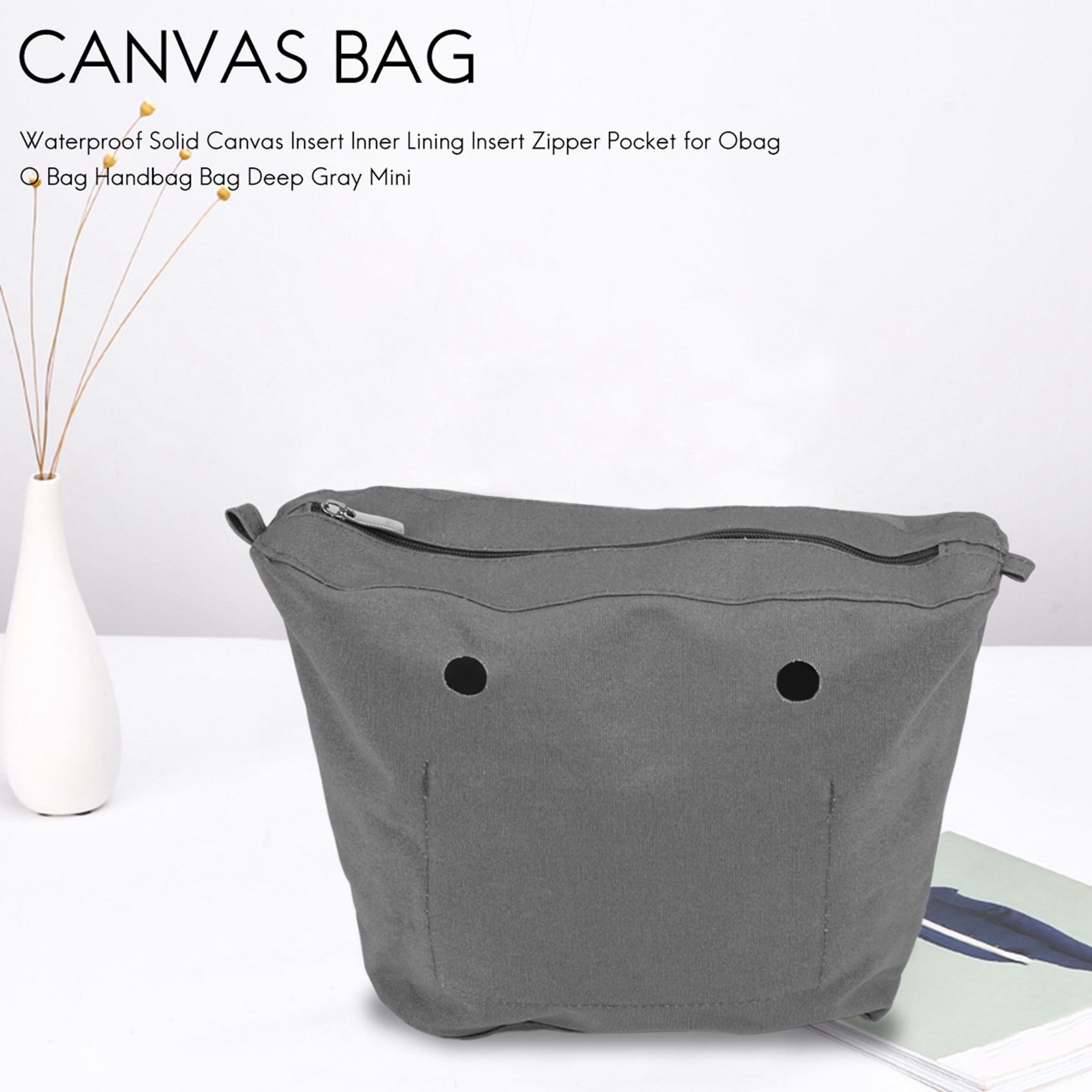 Handbags - ซับในกระเป๋าผ้าแคนวาสกันน้ำ ABQR พร้อมช่องซิปสำหรับกระเป๋า Obag O Bag