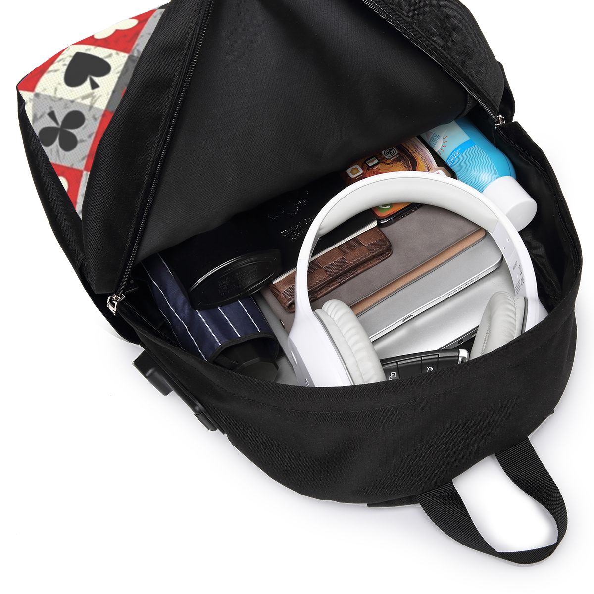 กระเป๋าเป้สะพายหลังลายไพ่โป๊กเ - Backpacks บทวิจารณ์และราคา